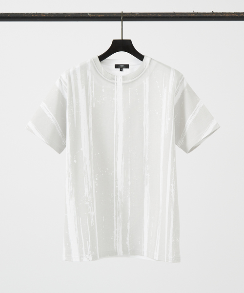 tシャツ ブラッシュストライプ 半袖 Tシャツ メンズ : 84701491 