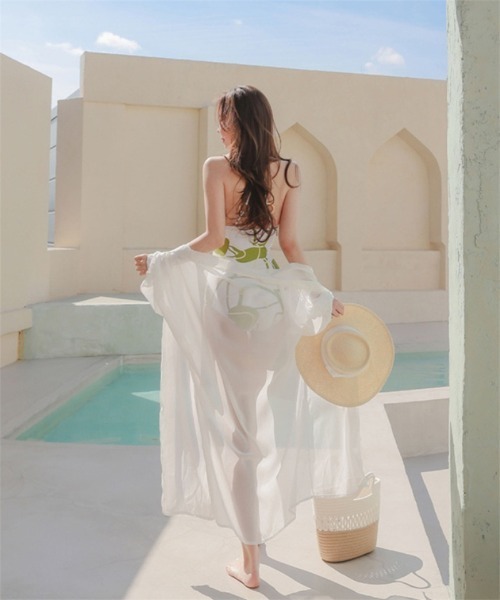 水着 5色展開 深V ホルターネック ワンピース レディース : ZOZOTOWN