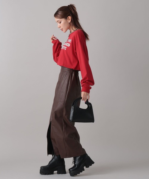FOREVER21 スカート 「2024FW」フェイクレザージップスカート
