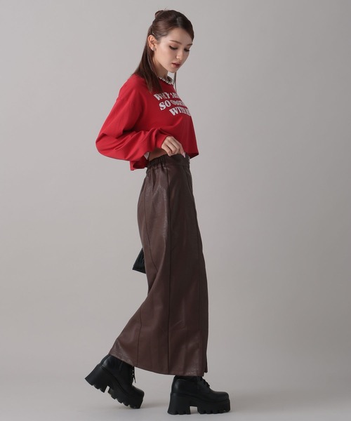 FOREVER21 スカート 「2024FW」フェイクレザージップスカート