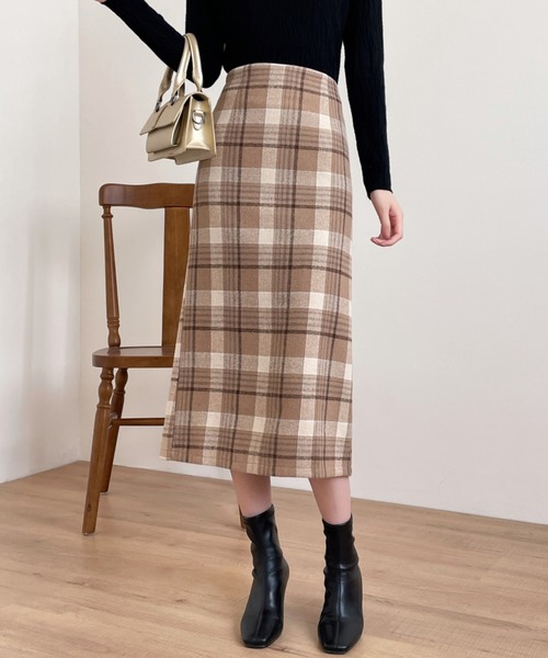 ABITOKYO（アビトーキョー） スカート バックスリットチェックスカート