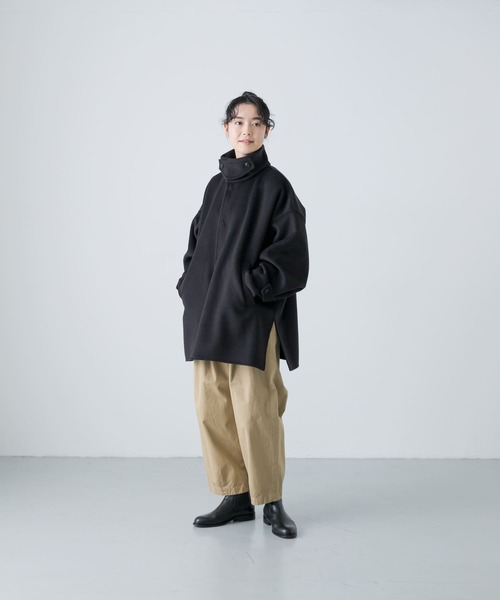 【ご予約品】 かぐれ コート ウールスタンドショートコート アウター ジャケット・アウター