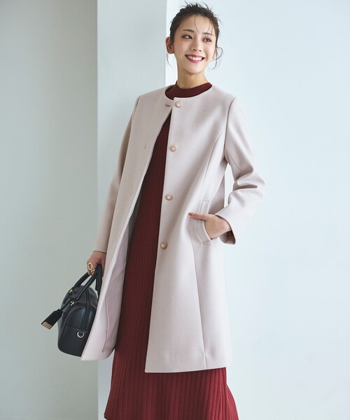 any SiS ウールライクノーカラー ロングコート レディース : ZOZOTOWN  