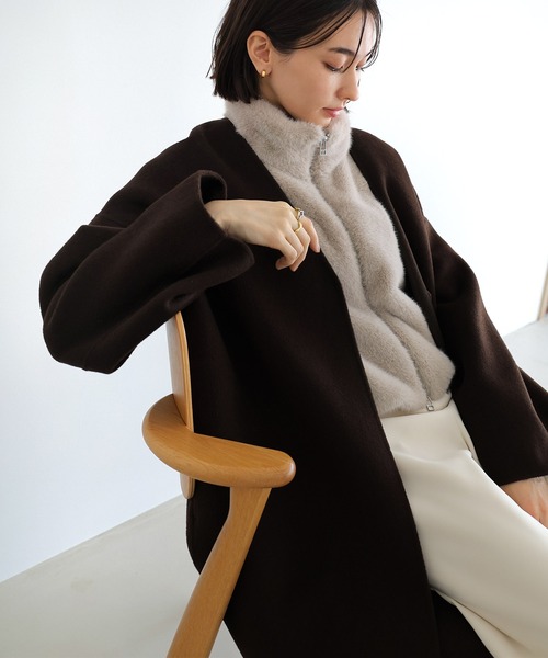 フェイクファー ショートベスト A part by（アパートバイ） ベスト ジレ フェイクファーショートベスト