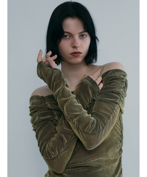 SORIN tシャツ Flocky Tulle Gathered Top レディース