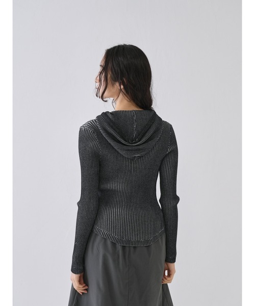 極美品✨ルネ パールメッシュニットパーカー ダブルジップ パフスリーブ ネイビー ダブルジップニットパーカー – Girls Crush