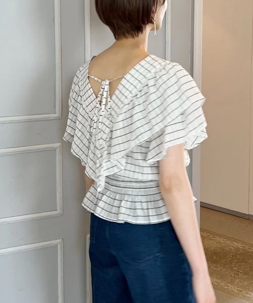 「mysty woman」 半袖ブラウス FREE ブラック レディース_画像5