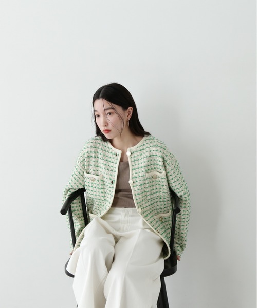 N.Natural Beauty Basic ブルゾン アウター ツイードライク