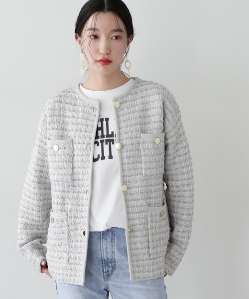 N.Natural Beauty Basic ブルゾン アウター ツイードライク