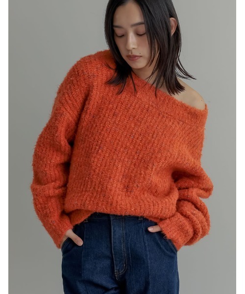 Re:EDIT（リエディ） ニット セーター ミックスニットオフショルダー