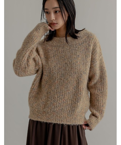 Re:EDIT（リエディ） ニット セーター ミックスニットオフショルダー