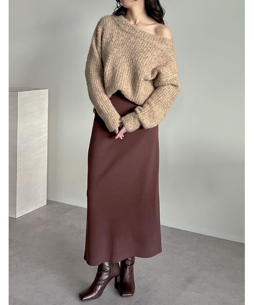 Re:EDIT（リエディ） ニット セーター ミックスニットオフショルダー