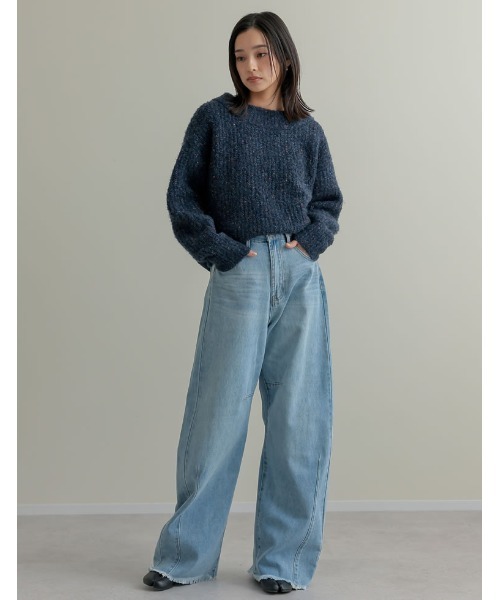 Re:EDIT（リエディ） ニット セーター ミックスニットオフショルダー