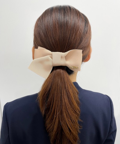 LANVIN en Bleu ヘアクリップ グログランリボンバレッタ