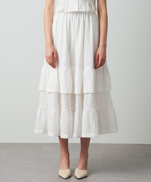 deicy コットン ロングスカート DEICY スカート コットンレースギャザースカート : ZOZOTOWN