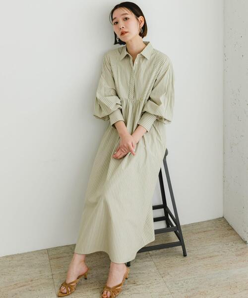 F by ROSSO（エフバイロッソ） ワンピース カラーストライプシャツ