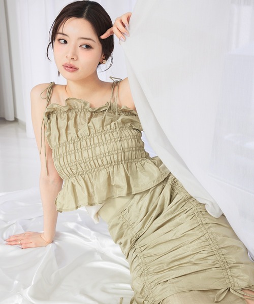 フリルキャミペプラムブラウス SELFIST（セルフィスト） ブラウス シャツ 「InRed掲載」セットアップ