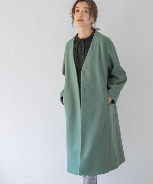 LEPSIM（レプシィム） ノーカラーコート FREE グリーン レディース