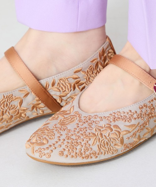 WA ORiental TRaffic パンプス フラワー刺繍メリージェーンパンプス