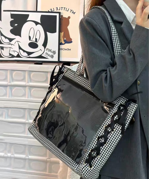 FREE STYLISTS ボストンバッグ Y2K チェック柄 オーロラ姫痛バッグ