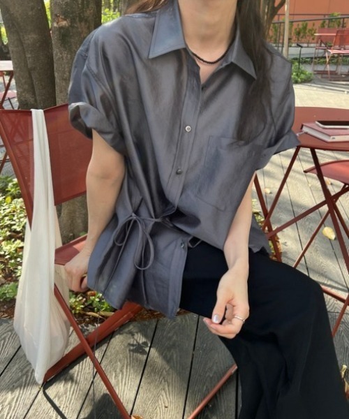 ブラウス シャツ 「on:nue」シャイニーシアーシャツ/2025 SS COLLECTION レディース