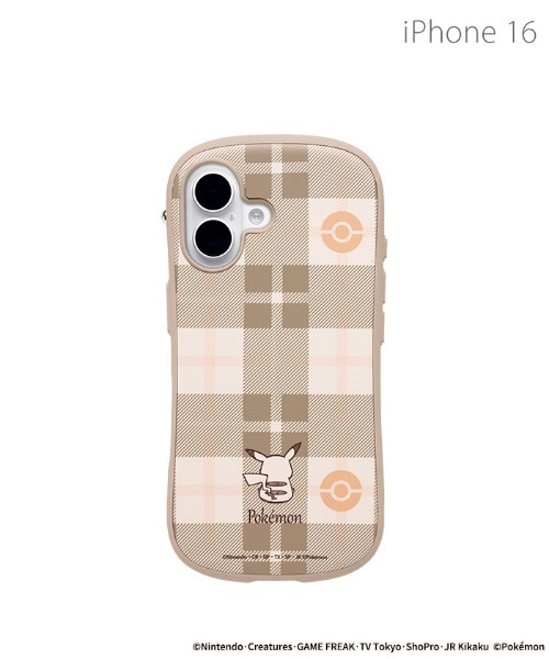 新品 iFace ポケモン iPhone16 チェックベージュ かわいい ケース iFace スマホケース iPhone 16専用 ポケットモンスター/ポケモン