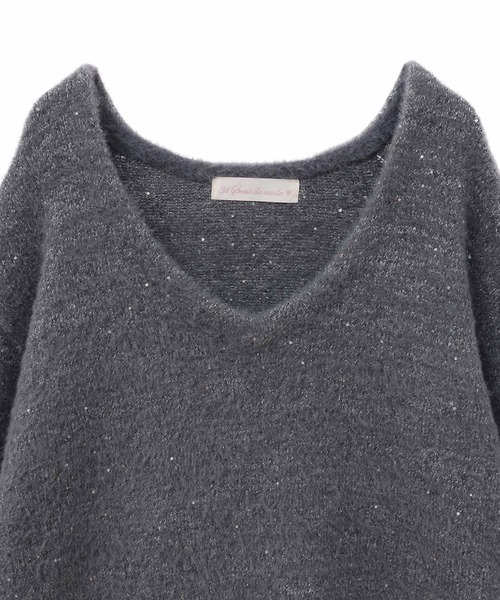 「31 Sons de mode」 Vネックニット 36 オフホワイト レディース_画像3