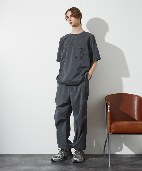 アバハウス（ABAHOUSE）/【セットアップ対応】 ウーブン ドライ パラシュートパンツ / ワイドパンツ / ABAHOUSE（アバハウス） パンツ 「セットアップ対応」 ウーブン ドライ