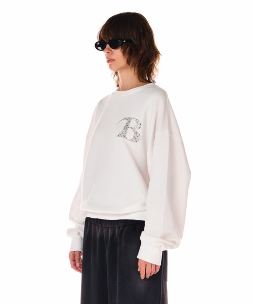 BEEDEN トレーナー スウェット RHINESTONE LOGO PARKER レディース