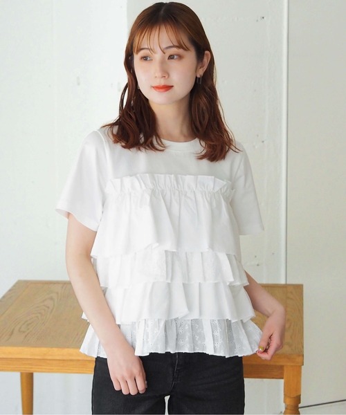 tシャツ フリルビスチェドッキングT レディース LIAN tシャツ フリルビスチェドッキングT レディース : ZOZOTOWN