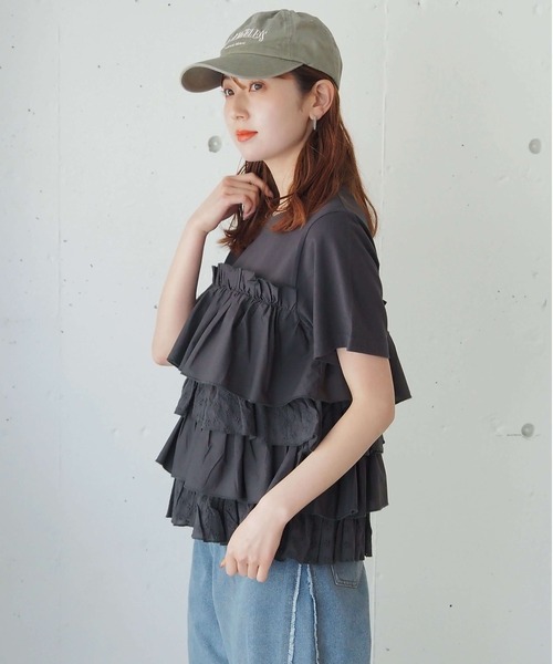 eimy istoire ビスチェドッキングTシャツ Re:EDIT（リエディ）の「[2024SS COLLECTION]ビスチェドッキング