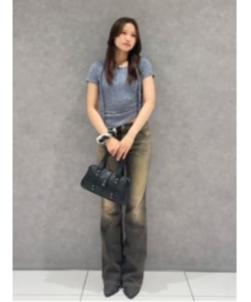 LAGUA GEM VESTA LOW WAIST フレアデニム LAGUA GEM | WASH PRINT FLARE デニム (ストレート ) |SHEL'TTER