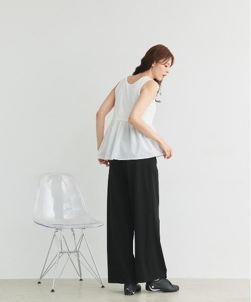 ad thie（アドティエ） タンクトップ ノースリーブ アシメギャザー