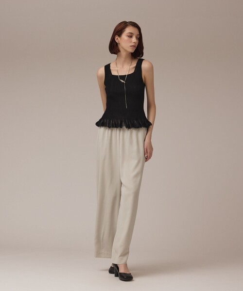 GRACE CONTINENTAL（グレースコンチネンタル） シアーフリルニット