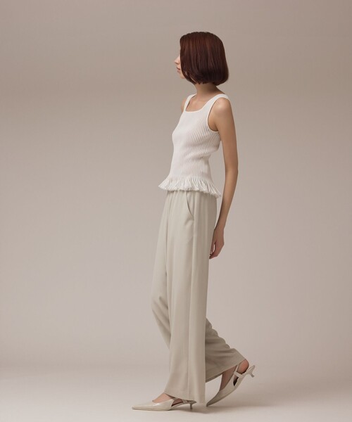 GRACE CONTINENTAL（グレースコンチネンタル） シアーフリルニット