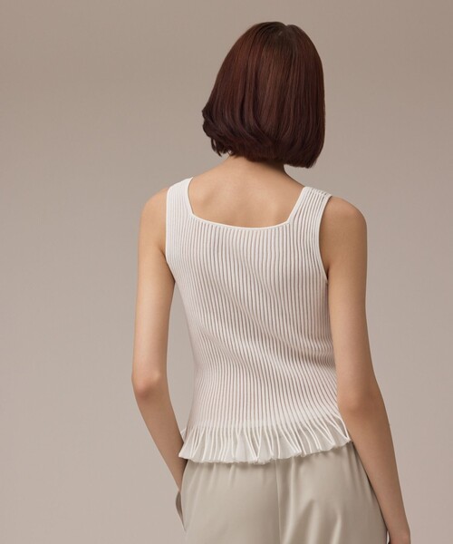 GRACE CONTINENTAL（グレースコンチネンタル） シアーフリルニット