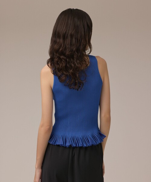 GRACE CONTINENTAL（グレースコンチネンタル） シアーフリルニット