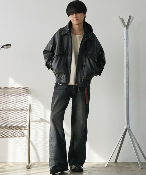 WYM LIDNM 「WYM LIDNM」 ジップアップブルゾン L チャコール メンズ