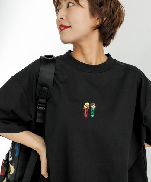 「ear PAPILLONNER」 半袖Tシャツ「PEZコラボ」 X-LARGE ブラック系その他 レディース