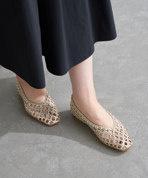 LE TALON メッシュパンプス LE TALON シューズ 「追加」ポインテッドサシメッシュフラット