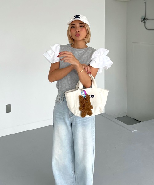 ETRE フリルトップス CHERI since1985 tシャツ 袖フリルフェアリートップス レディース