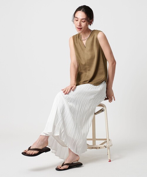 「BEAUTY&YOUTH UNITED ARROWS」 ノースリーブトップス S モカ レディース BEAUTY＆YOUTH UNITED ARROWS tシャツ ポリエステル スエード