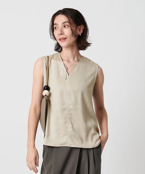 「BEAUTY&YOUTH UNITED ARROWS」 ノースリーブトップス S モカ レディース BEAUTY＆YOUTH UNITED ARROWS tシャツ ポリエステル スエード