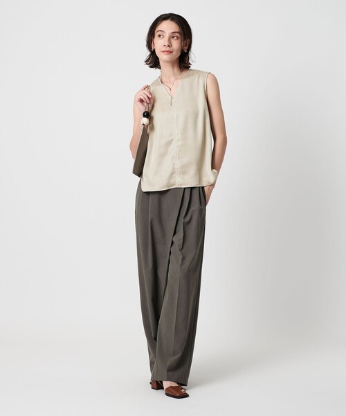 「BEAUTY&YOUTH UNITED ARROWS」 ノースリーブトップス S モカ レディース BEAUTY＆YOUTH UNITED ARROWS tシャツ ポリエステル スエード