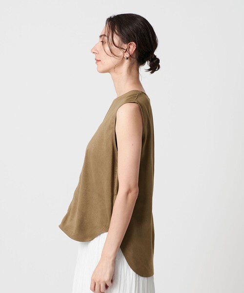 「BEAUTY&YOUTH UNITED ARROWS」 ノースリーブトップス S モカ レディース BEAUTY＆YOUTH UNITED ARROWS tシャツ ポリエステル スエード