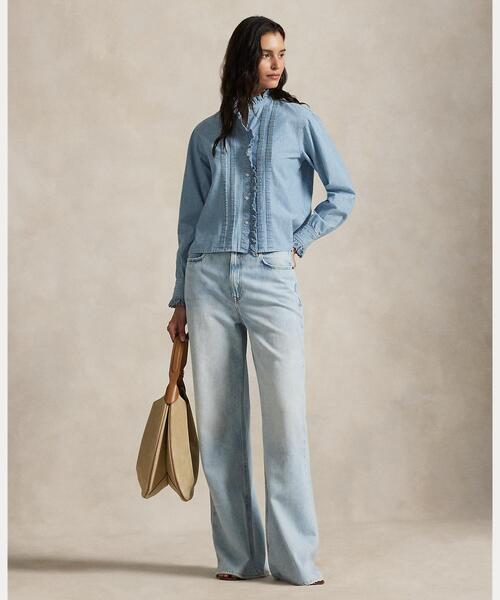 トップス POLORALPHLAUREN POLO RALPH LAUREN ブラウス シャツ フリルトリム シャンブレー