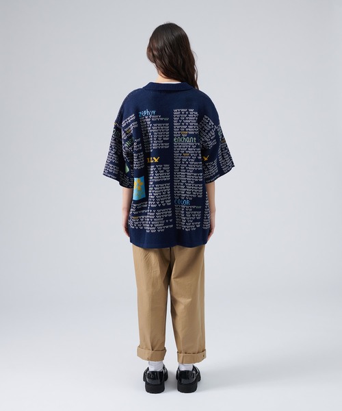 「ONCILY」 ニットカーディガン SMALL ネイビー メンズ_画像2