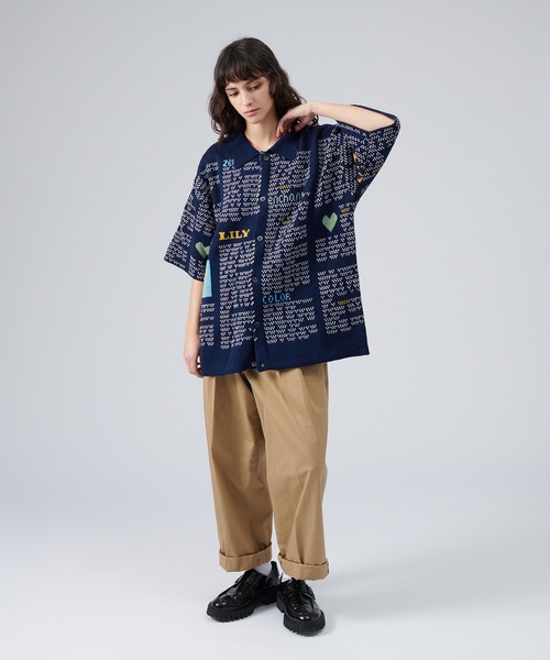 「ONCILY」 ニットカーディガン SMALL ネイビー メンズ_画像3