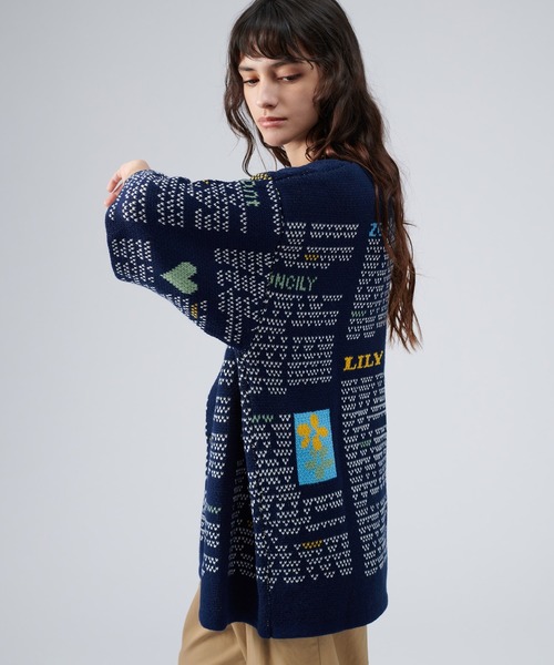 「ONCILY」 ニットカーディガン SMALL ネイビー メンズ_画像9