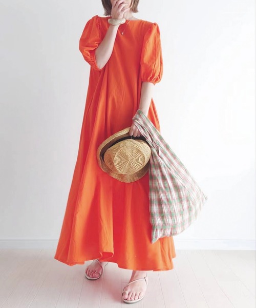 CORNERS（コーナーズ） 半袖ワンピース M オレンジ レディース